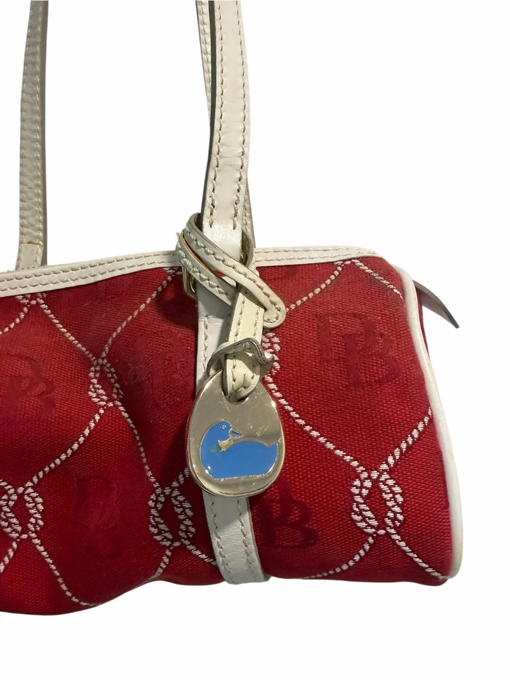 90s vintage Dooney & Bourke red nautical barrel bag
